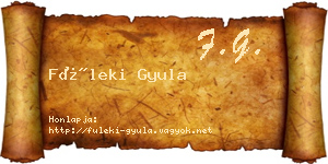 Füleki Gyula névjegykártya