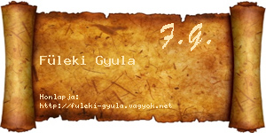 Füleki Gyula névjegykártya