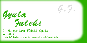 gyula fuleki business card