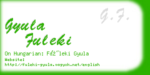 gyula fuleki business card